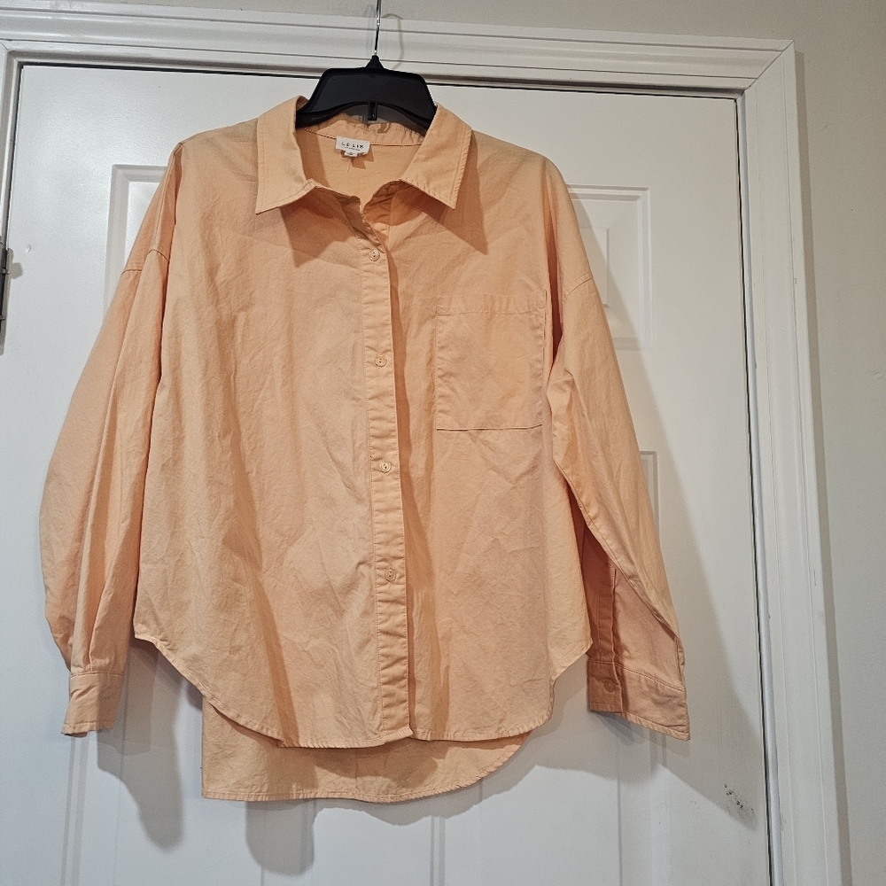 Le Lis button Down Shirt With Long Sleeves Size Medium 100% Cotton